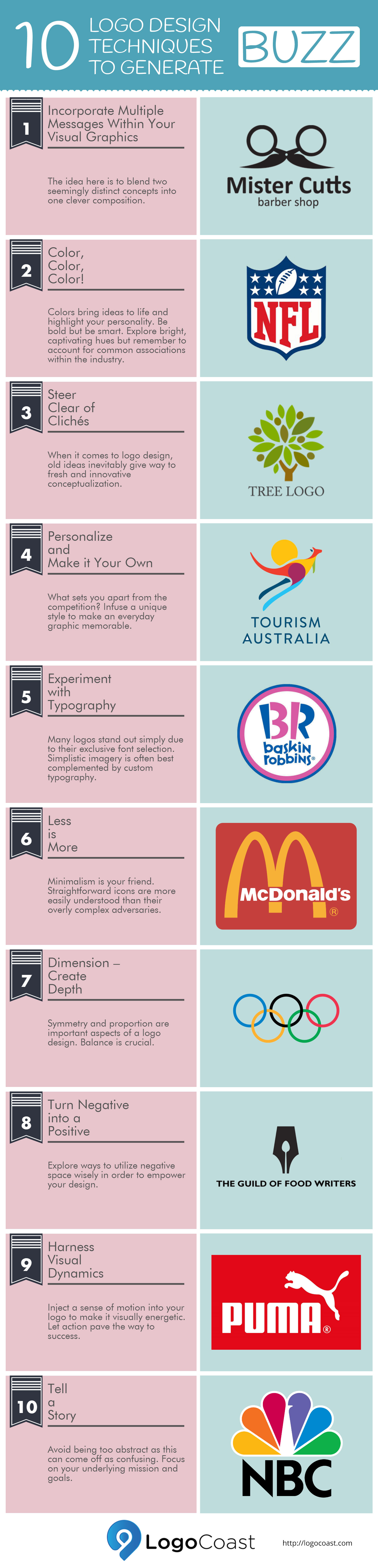 10 Logo Design Techniques to Generate Buzz (Infographic)